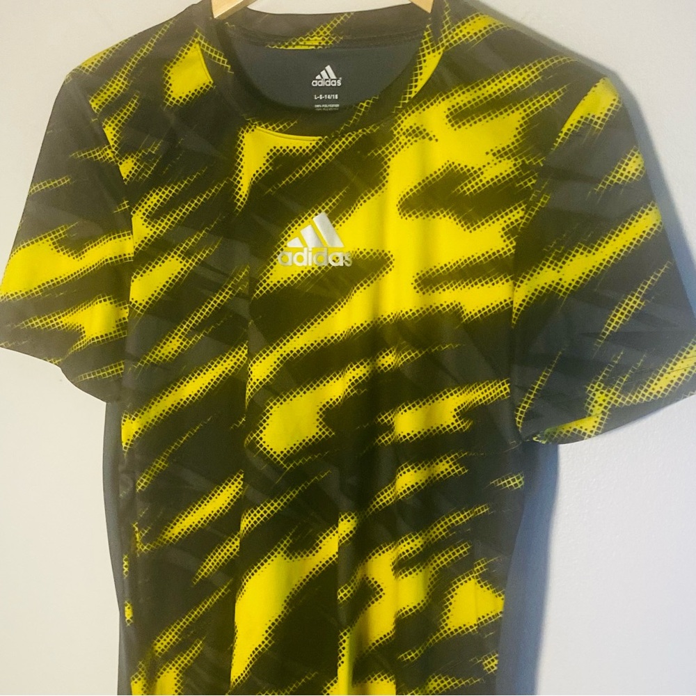 Youth Yellow/gray/black Camouflage Adidas Soccer Shirt.